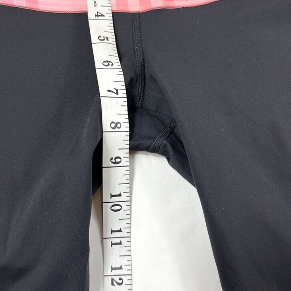 Lululemon Black Pink Stripe Crop Leggings Women's Size 6 - Picture 7 of 8